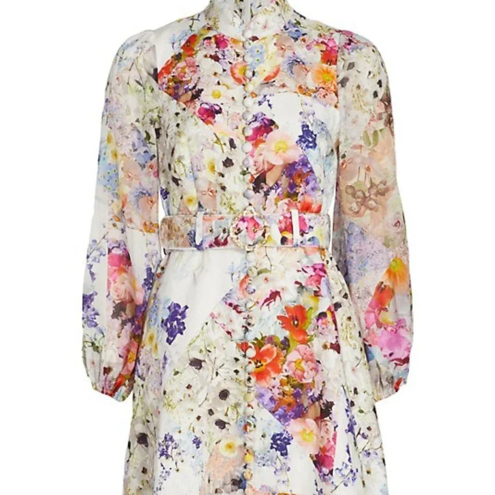 ❌ SOLD❌ Zimmermann Prima Floral Belted Shirtdress - Picture 2 of 16